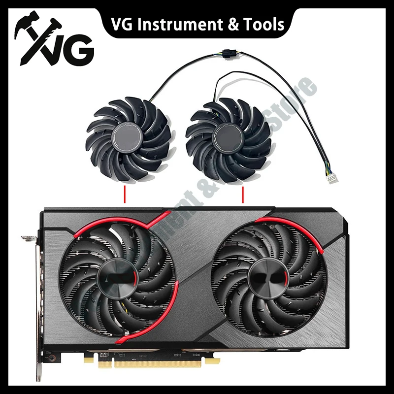 Nuevo ventilador de refrigeración para tarjeta gráfica 4PIN 87MM PLD09210S12HH 0.4A 12V RX 5600, para tarjeta de video gráfica RADEON RX 5600 5700 XT MECH OC.