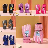 Waterproof Children Winter Ski Gloves Finger Warmer Anti-slip Thicken Mittens Snow Snowboard 5-10 Years Old Kids Glove