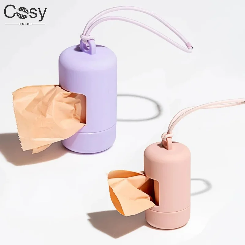 Portable Dog Poop Bag Carrier Pet Waste Bag Dispenser Luxury Stylish Dog Garbage Holder Dispensers with Trash  Bag