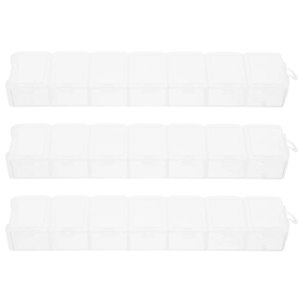 

3pcs Transparent Plastic Storage Boxes Clear Jewelry Organizer with Dividers Bead Case Container for Earring Hair Accessories