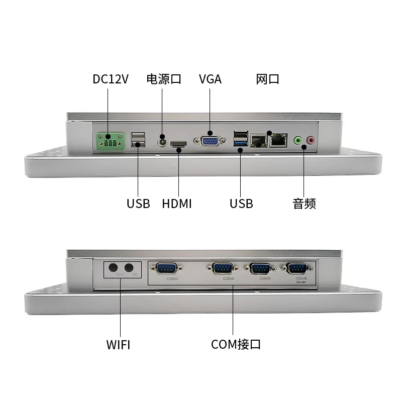 Tablet PC industrial embutido de 21,5 polegadas, totalmente fechado, sem ventilador, toque capacitivo, máquina multifuncional