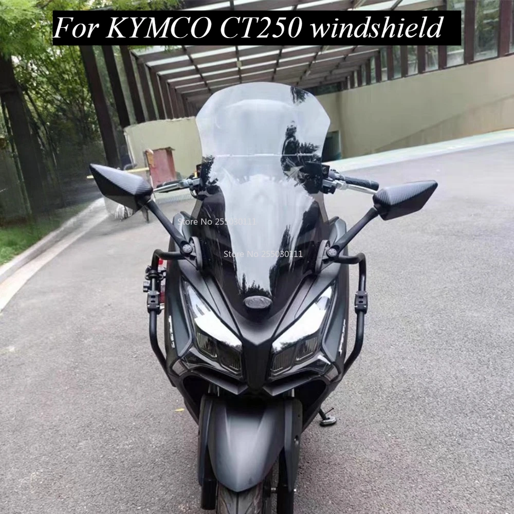 Motorcycle front windshield with raised windscreen front glass windproof accessories For KYMCO CT250 CT 250 CT-250 2023 2024