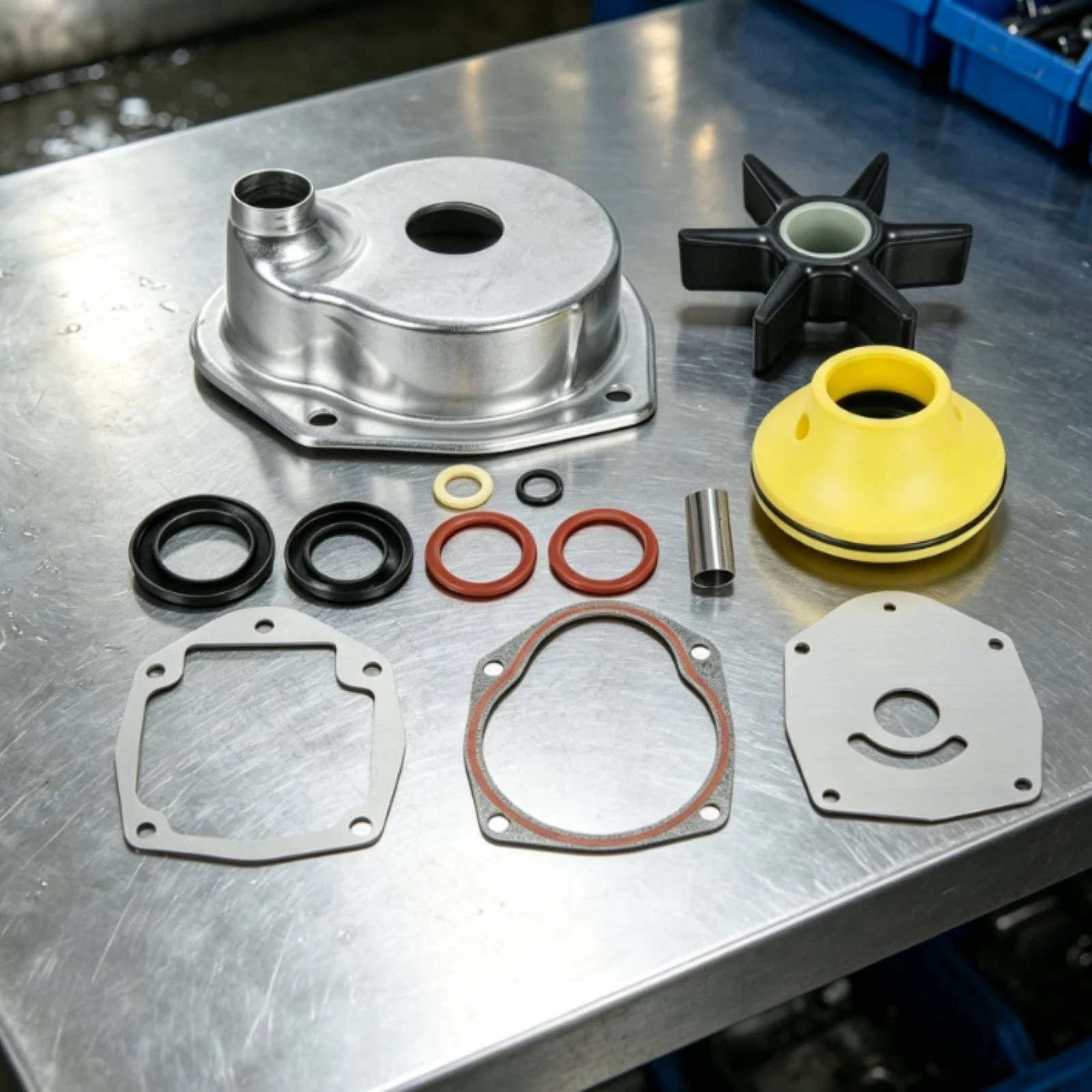 Cooling System Pump Impeller Repair Kit with Housing Brand New Outboard Cooling System Pump Repair Kit Heavy-Duty Leak-Proof