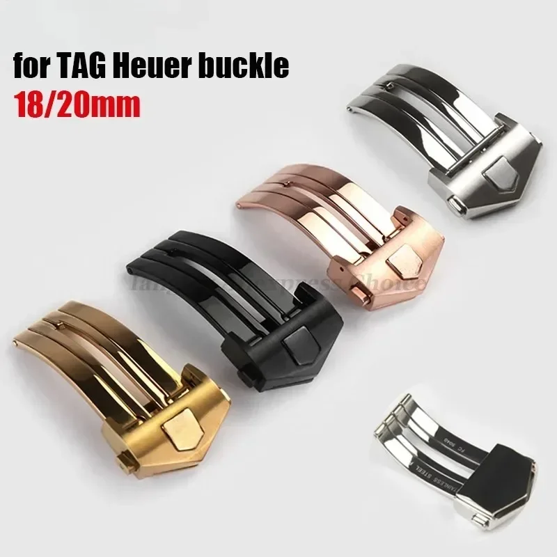 

Watch Buckle for TAG Heuer Calera Strap 18mm 20mm Stainless Steel Folding Clasps Double Button for Leather Silicone Watchbands