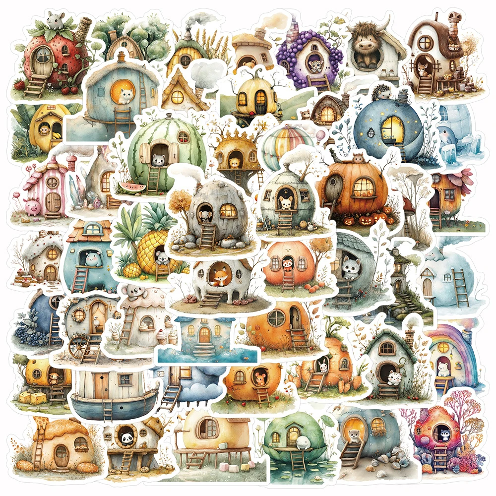 10/30/50 stücke Nette Aquarell Tier Haus Cartoon Aufkleber Graffiti Aufkleber DIY Laptop Notebook Koffer Telefon Dekoration Aufkleber