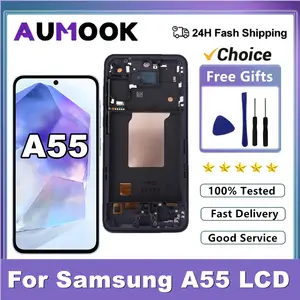 Bilashmart 6.6'' A55 LCD Samsung Galaxy A55 5G LCD Display Touch Screen Digitizer Samsung A55 A556V A556B A556E A5560 LCD WithFrame
