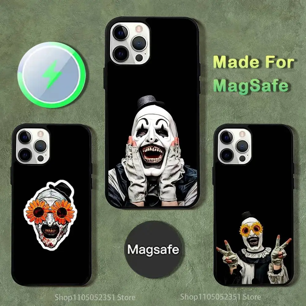 

Art the Clown horror T-Terrifie Phone Case For iPhone 16,15,14,13,12,11,Pro,Max,Plus,Mini,SE4,E Magsafe Wireless Charging