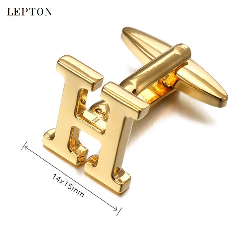 Gift Box High end Cufflinks Men's English H Letter Cufflinks French Cufflinks Shirt Smooth Business