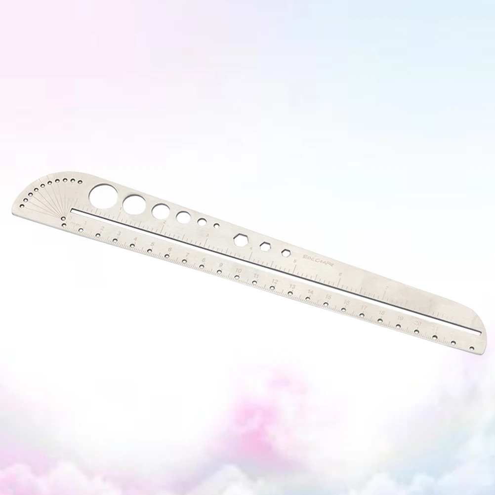 

26.3CM Stainless Steel Multifunctional Ruler Heavy Duty Scale Tool Protractor Metal Compasses Hexagon Scriber Precision Mapping