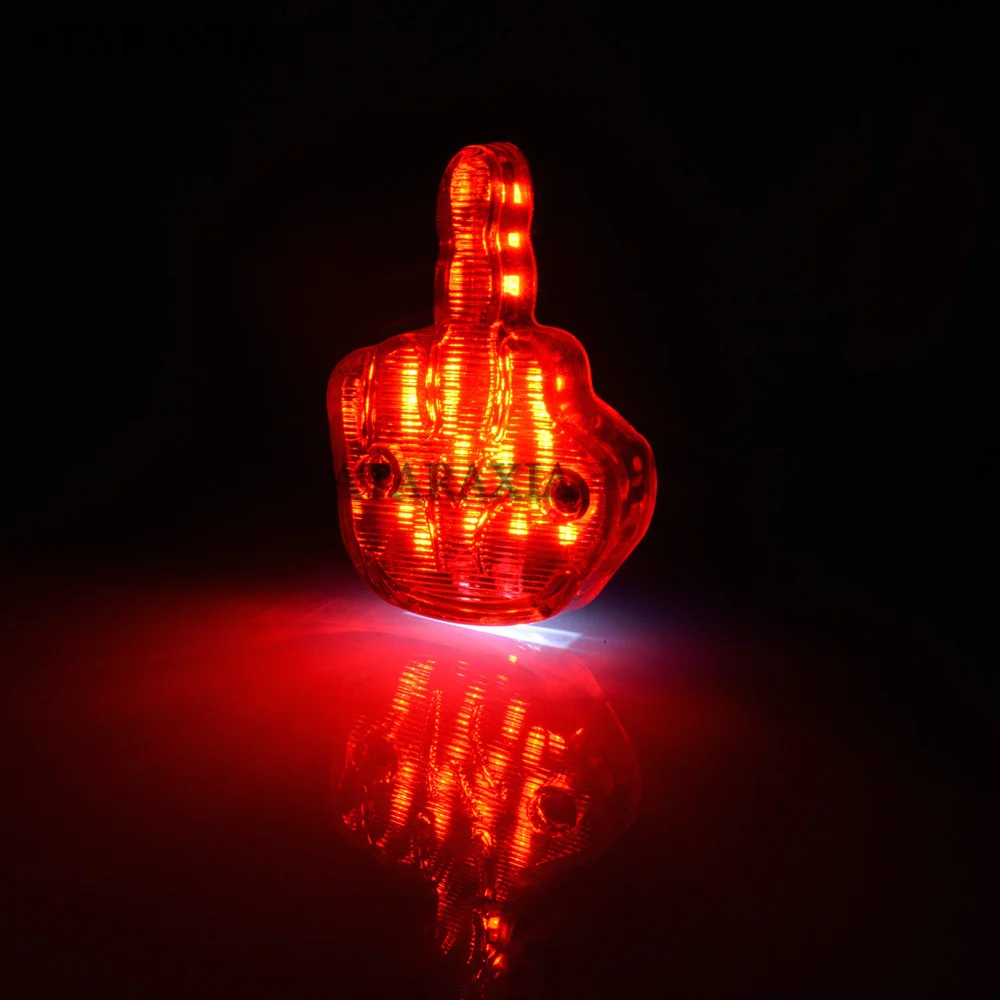 Motorcycle Mini LED Middle Finger LED Taillight Rear Brake Stop Lamp bike For Universal Cafe Racer Bobber Choppers view 5