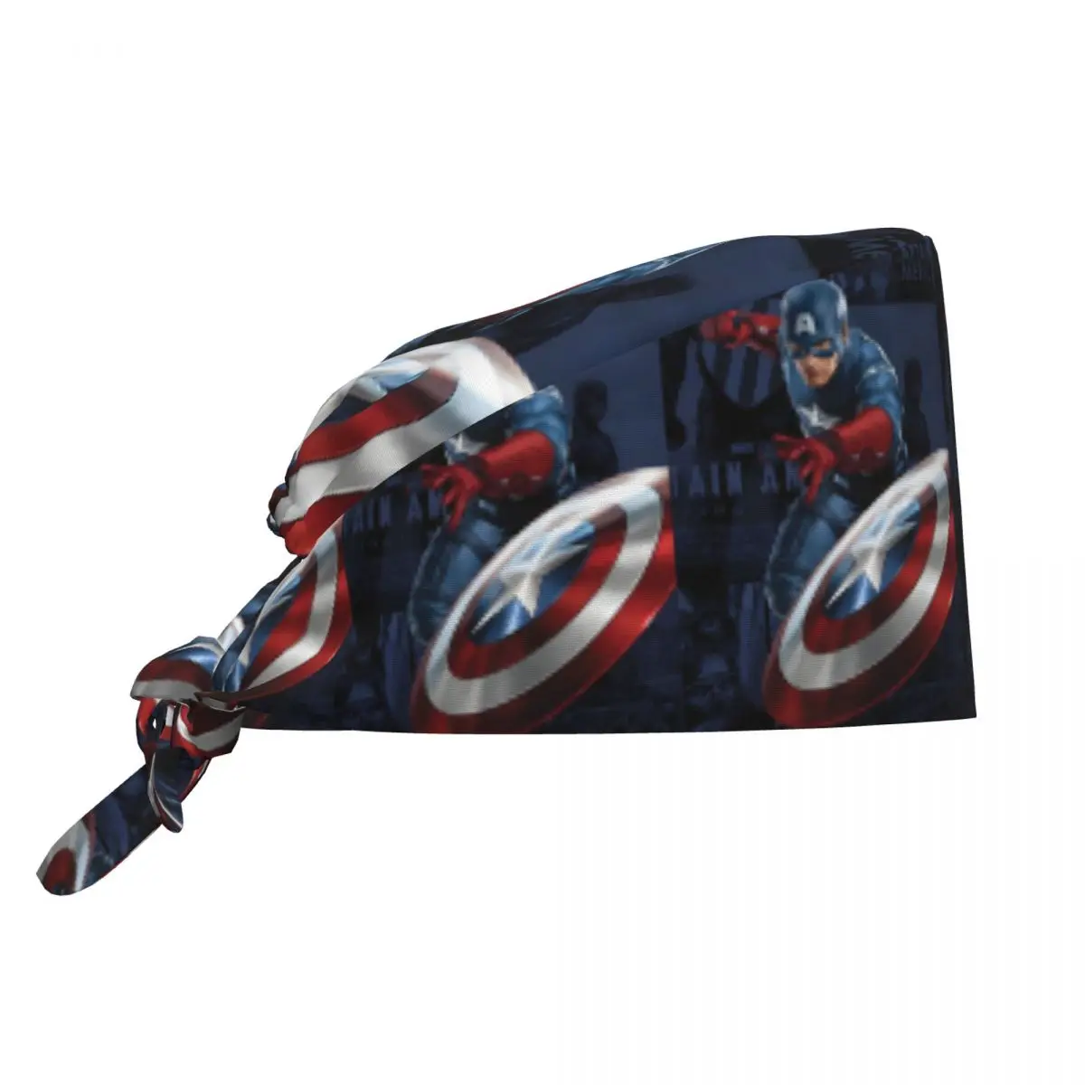 

Custom Cartoon Captain America Working Cap Surgical Hats Men Women Cool Superhero Operating Room Cap Nursing Cap Lab Works Hat