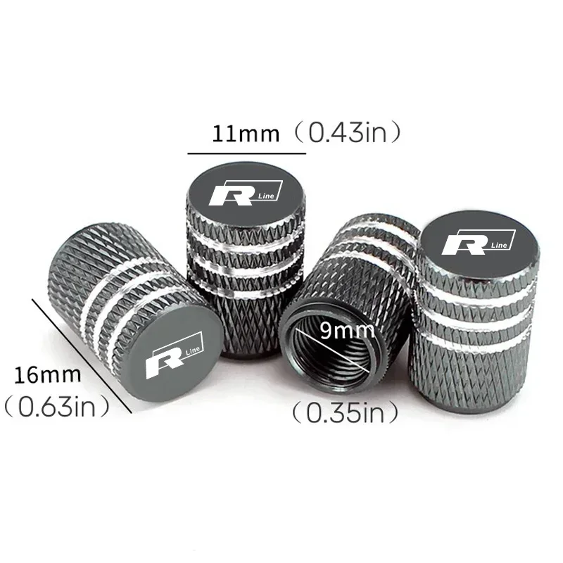 لفولكس واجن VW 4 قطعة جنوط عجلات السيارة قضيب صمام الإطارات قبعات R خط جولف بولو جيتا GTI توران GTE غطاء محكم اكسسوارات السيارات