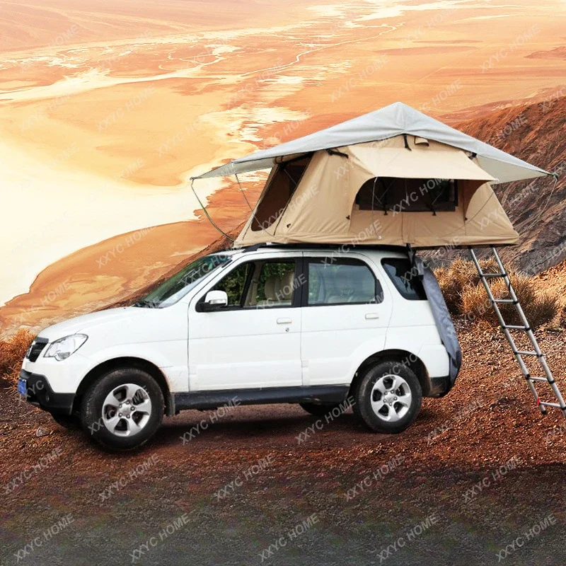 Outdoor Camping Self-Driving Car Roof Camp Easy-to-Put-up Tent Car Pickup Windproof Waterproof Double Roof Tent