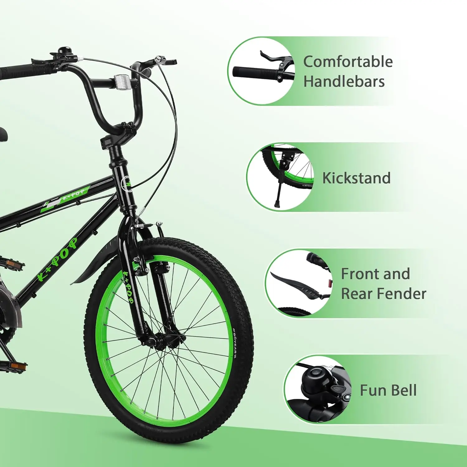 Bicicletas BMX para niños Freestyle, bicicletas para niños de 20 pulgadas, bicicletas para niños de 8 a 12 años, niños y niñas con frenos dobles, Se ajustable