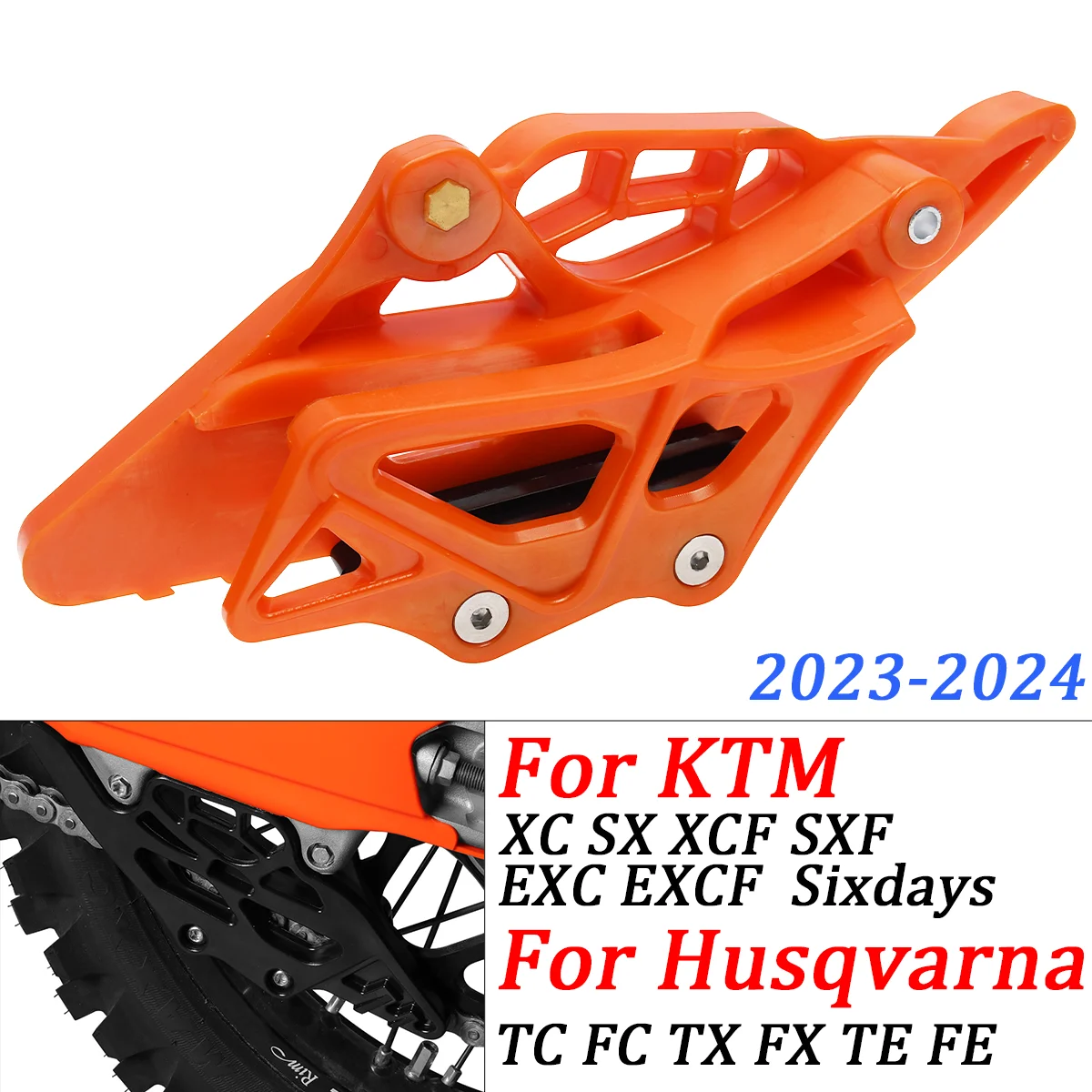 

For KTM EXC 300 EXC-F 350 Husqvarna TE 300 250 GasGas EC 300 250 2024 Rear Chain Guide Slider Protector Swingarm Guard Cover Kit