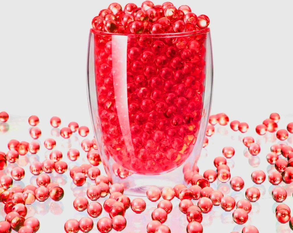 

Red Water Beads for Vase Filler Water Gel Beads for Soilless Planting, Centerpieces Decoration, Floral Arrangement Room Decor