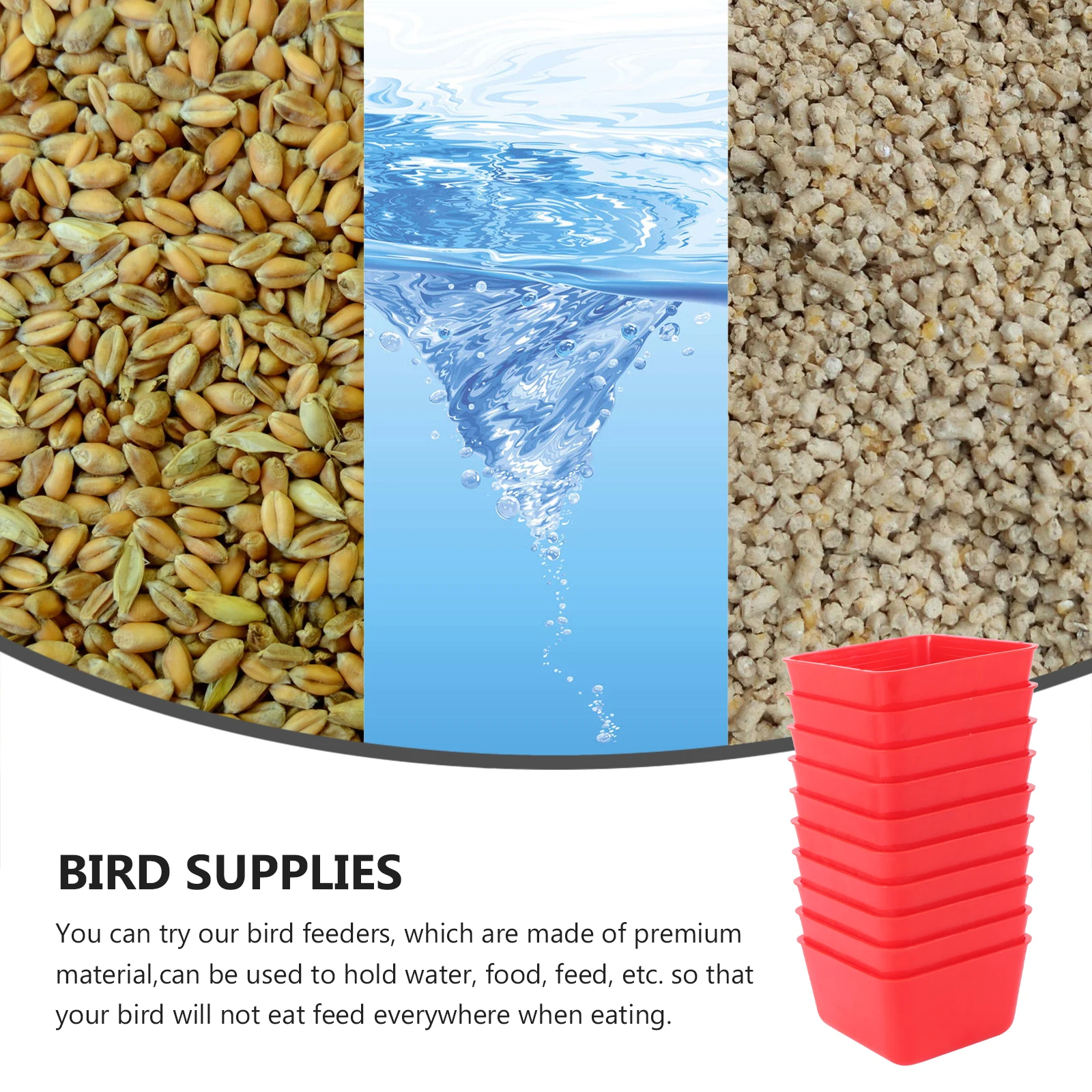 

10pcs Bird Trough Foldable Durable Cage Feeder Water Cups Food Bowls Polyethylene Pet Supplies Lightweight Easy Clean
