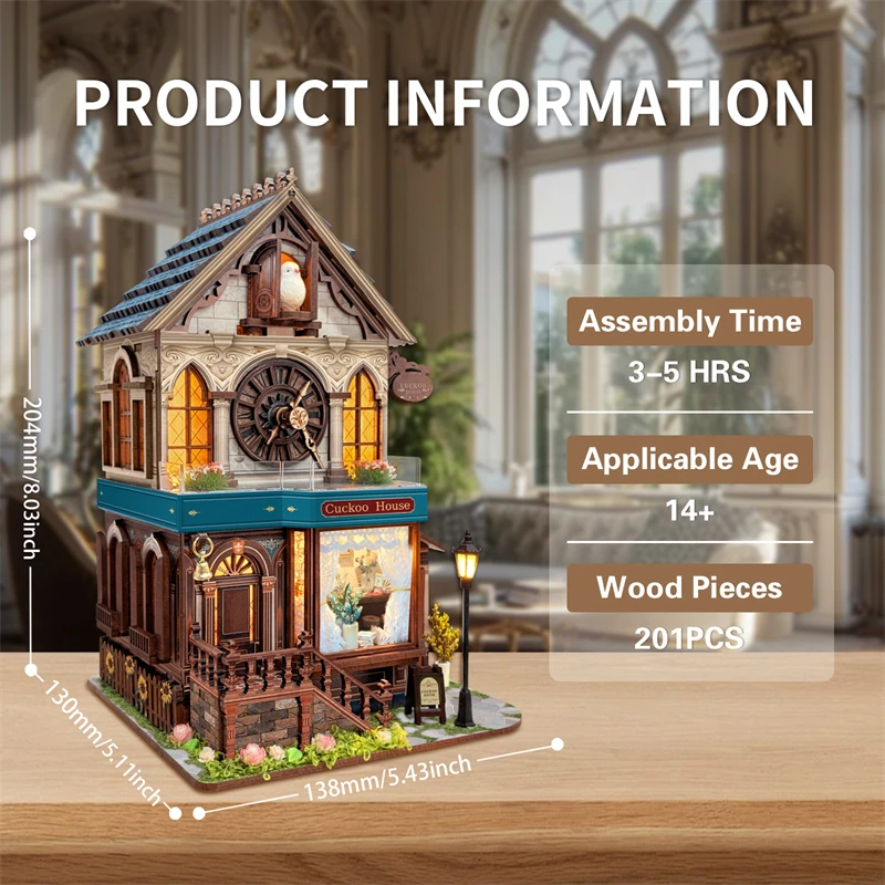 DIY Wooden Miniature Model Kit Cuckoo House Cottage Doll Houses 3D Puzzle Dollhouse With Furniture for Friends Birthday Gifts - Image 6