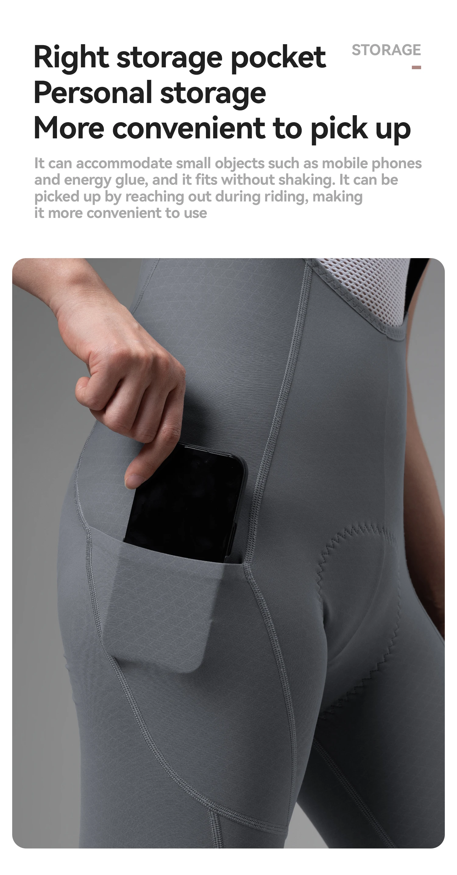 ROCKBROS TVI Damen Fleece-Radtrikot-Latzhose, lange Thermo-Winddichte Radhose, elastische Radtrikot-Latzhose mit Taschen – Detail 10