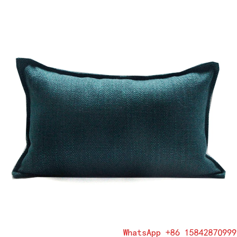 

Rectangle green thickened cotton and linen geometric sofa cushion