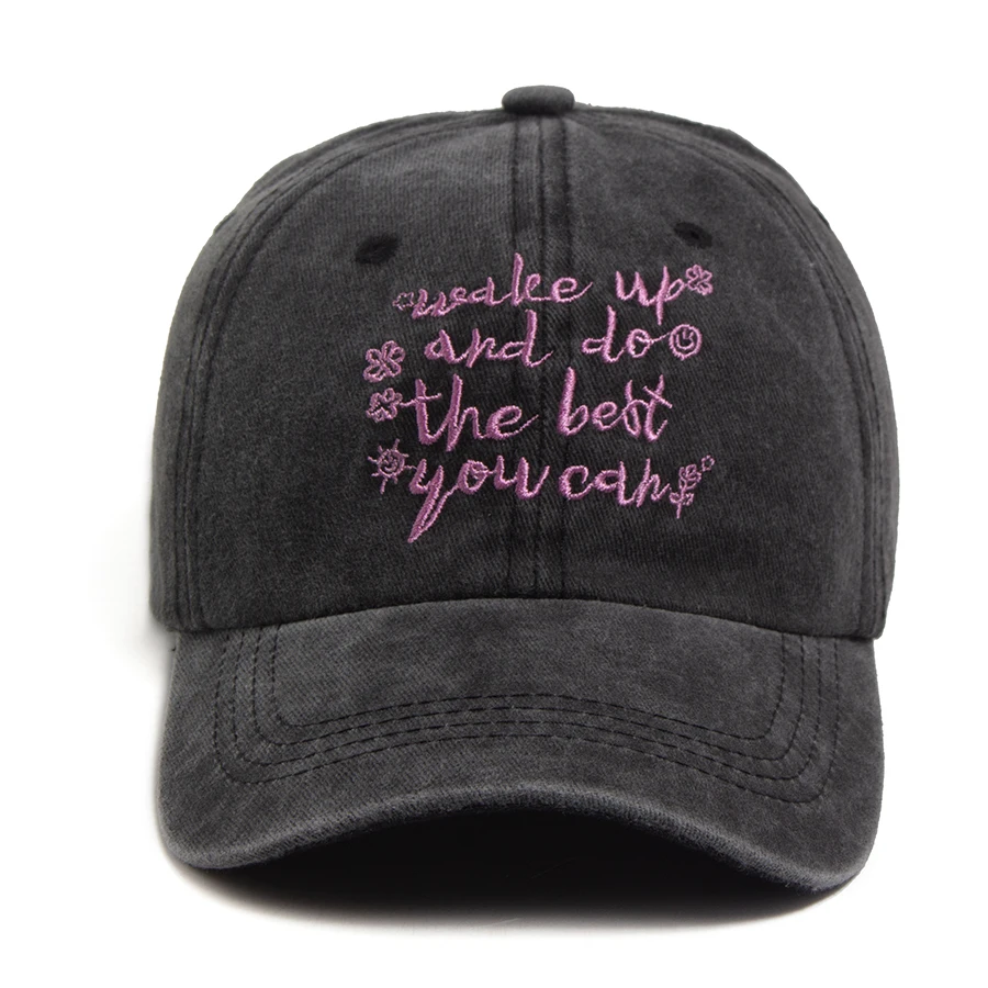 Vintage Baseball Caps Women Men Wake Up And Do The Best You Can Letter Embroidery Soft Dad Hat Y2K Casual Fashion Hip Hop Cap
