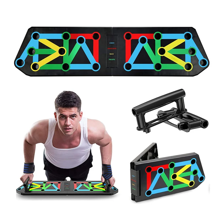 

12 in 1 Foldable Glymnis Push Up Rack Board Multifunction Power-Press Portable Body Building Stands Board