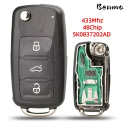 Benma - For control llave VW  Gol Fox Voyage Jetta Tiguan 3 Buttons 434Mhz 48 Chip  5K0837202AD