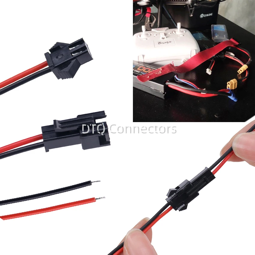 100pairs 2.54mm SM 2-Pin 2P Connector Plug Male / Female Head Wires Cables DC Wire Connector Micro Male Female Plug Connectors image 4