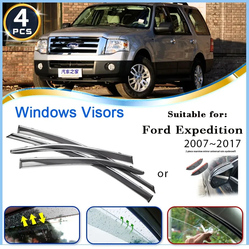 

Window Visor Rain Guards For Ford Expedition Special Service U324 MK3 2007~2017 Rainproof Deflectors Windshields Car Accessories