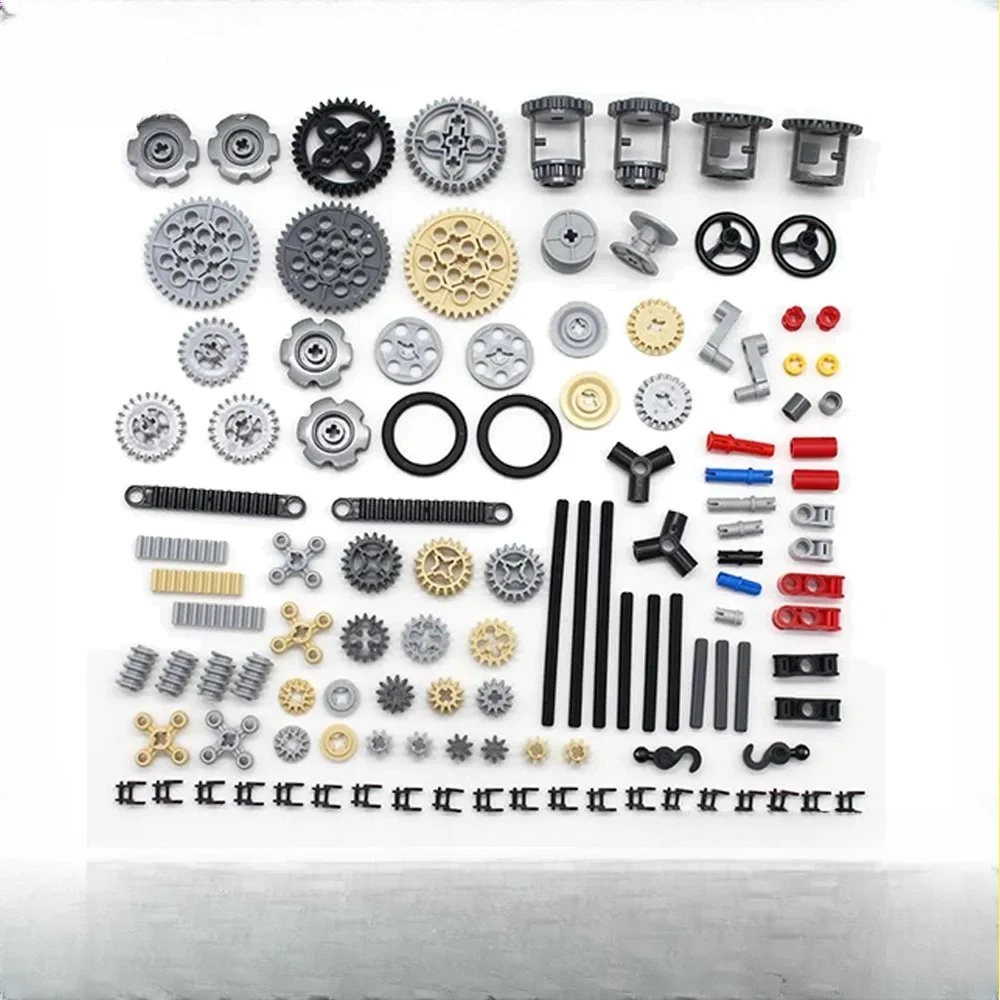 116 stks Technologie Kleine Deeltje Bouwsteen Onderdelen 9686 Accessoires EV3 Bulk Gear As Pin Kleine Crawler Gemengde Onderdelen