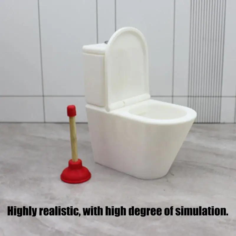 97BC – ensemble figurines d'égouttoir siège toilette, maison poupée réaliste, décors scène salle bains 1/12