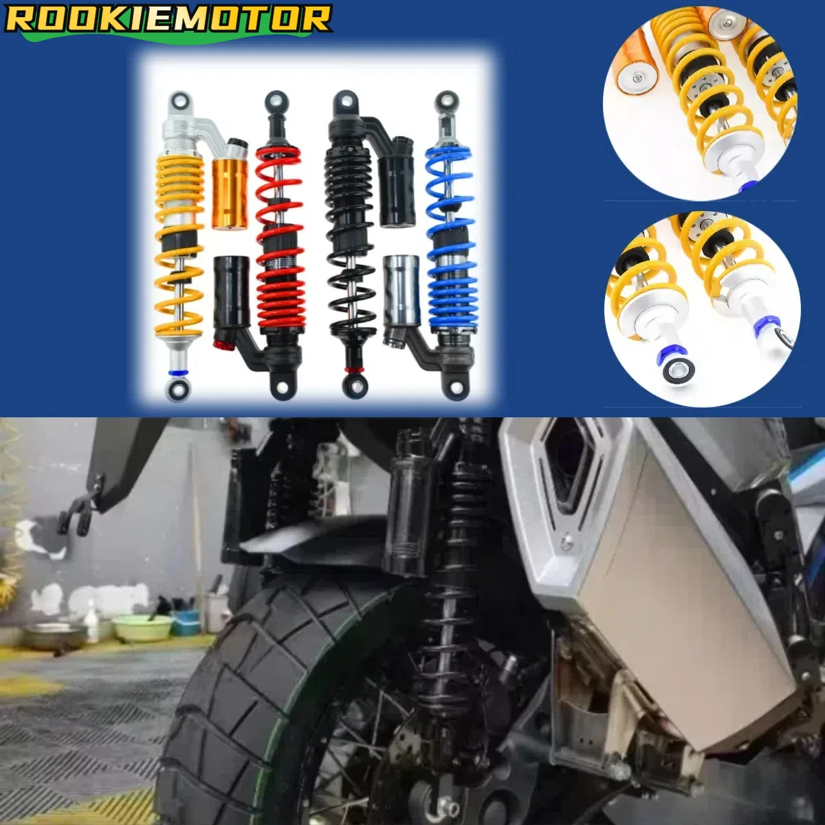 

Universal 360MM Motorcycle Shock Absorber Suspension Damper Spring Modified Moto Accessories