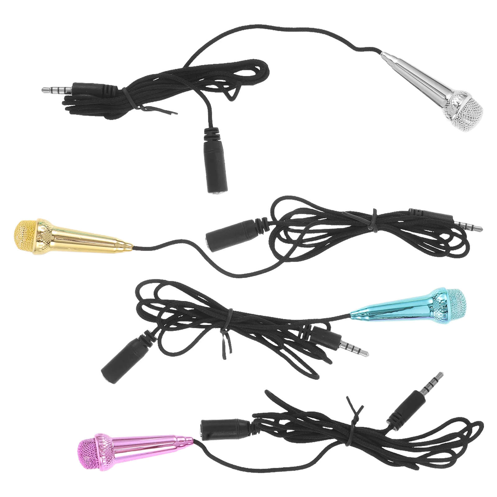 

4pcs Mini Microphone Wired High-Fidelity Condenser Mic For Phone Vocal Recording Streaming Singing Interview