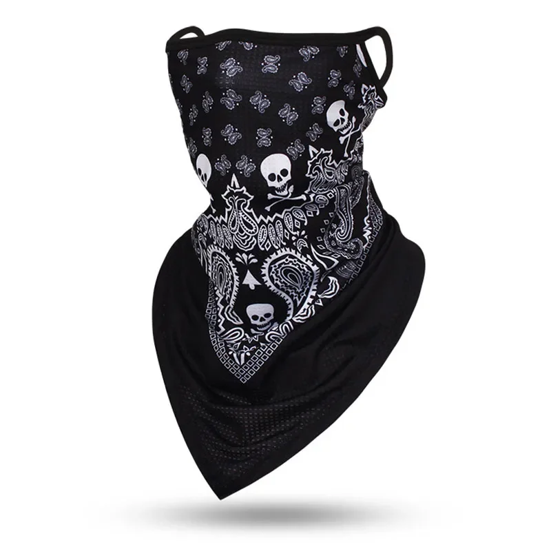 Men Women Hiking Cycling Face Mask Hanging-ear Skull Bandana Breathable Sports Scarf Summer Balaclava Neck Gaiter Face Shield