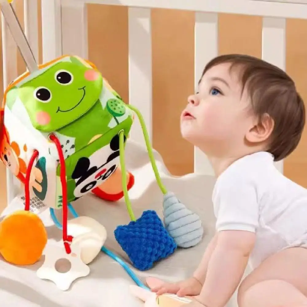 Hochets créatifs pour bébés animaux, miroir distorsion en forme de crabe, anneau de dentition sensoriel en peluche, confortable au toucher