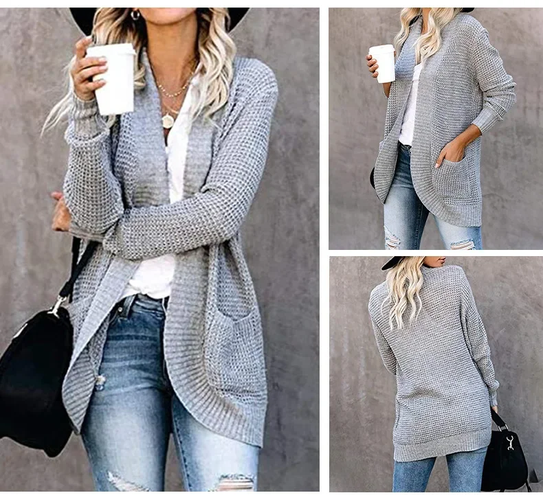 Loose Coat Women Sweater Chaqueta Mujer Knitted Ladies Outerwear Casaco Feminino Cardigan Long Jacket Woman Clothing Outfits