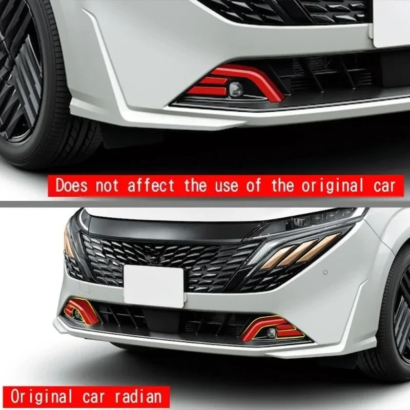 For Nissan NOTE E13 AURA 2022 Car Front Bumper Scratch Resistant Cover Grille Glitter Front Fog Lamp Eyebrow Lower Sequins Trim