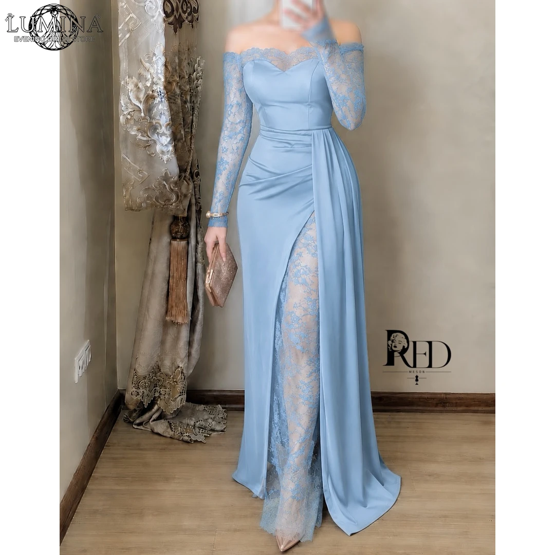 Lumina Slit Long Sleeves Prom - đánh giá và giá Embroidery Fish