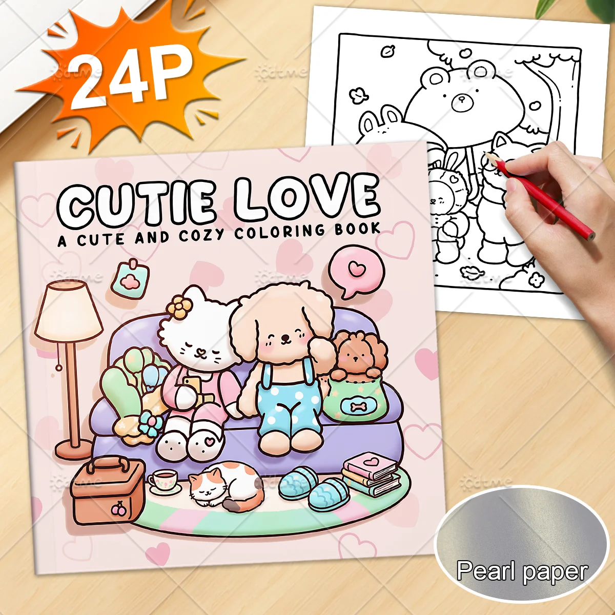 CUTIE LOVE Malbuch mit Kühnen und Einfachen Mustern für Erwachsene Niedliches Zeichenbuch Perfektes Geschenk für Partys und Geburtstage ﻿ – Detail 1