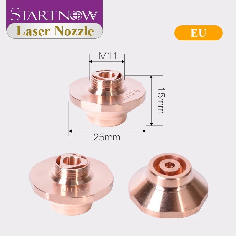 Startnow E Series Laser Nozzle M11 Dia.25mm Height 15mm ECU Precitec Cutting Nozzle Double Layer For Fiber Cutting Machine