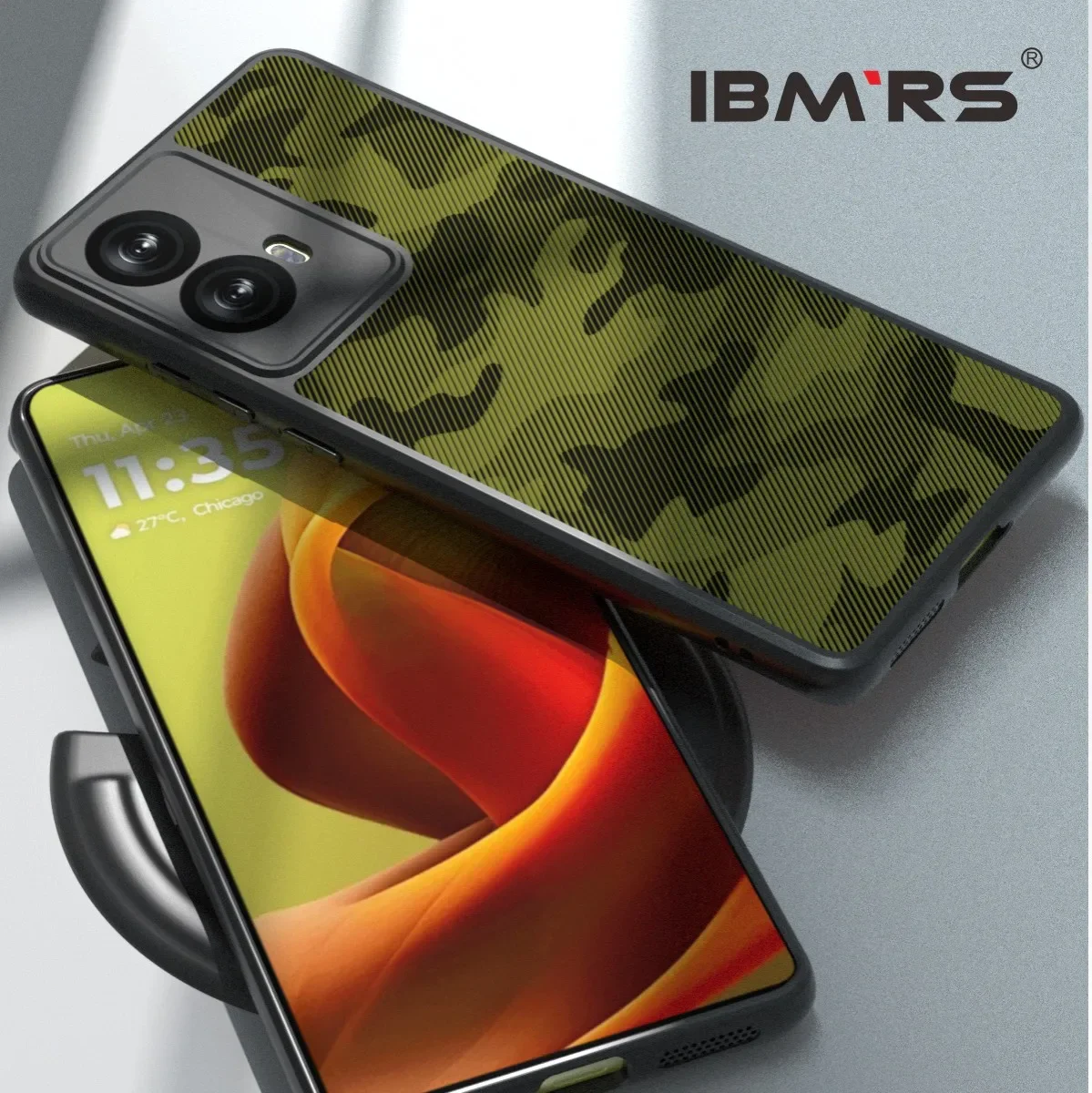 

IBMRS for Motorola S50 Neo Case,Anti-Fingerprint TPU Thin Phone Cases Cover Protective Shockproof (Camo Black)