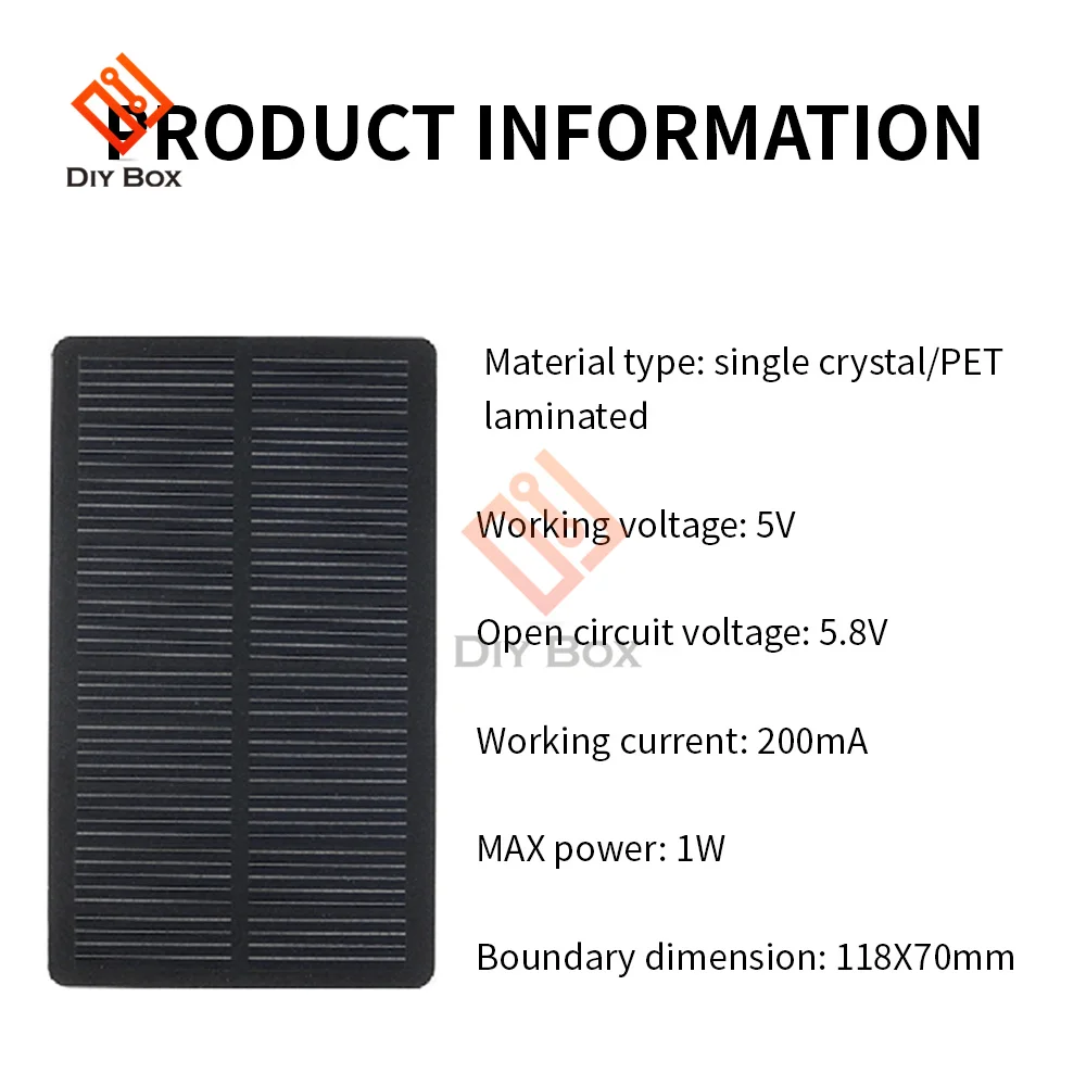 1W 5V Solar Panel Electronic DIY Small Solar Panel For Cellular Phone Charger Home Light Toy Etc Solar Cell Smart Electronics