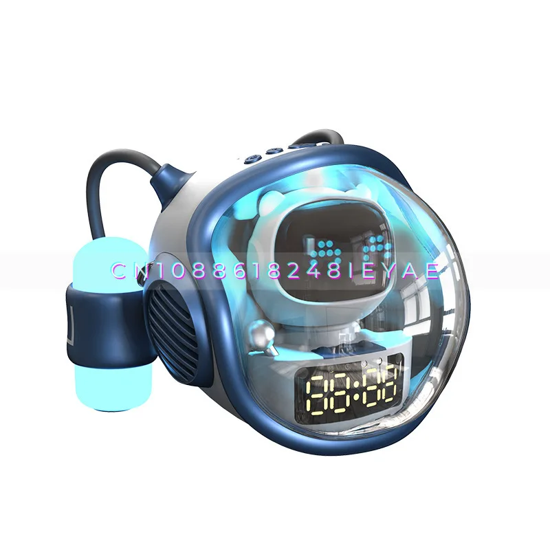 New Model for 2023, M60 Spaceship Wireless Bluetooth Smart Speaker, Clock Alarm Night Light (Play with TF Card)