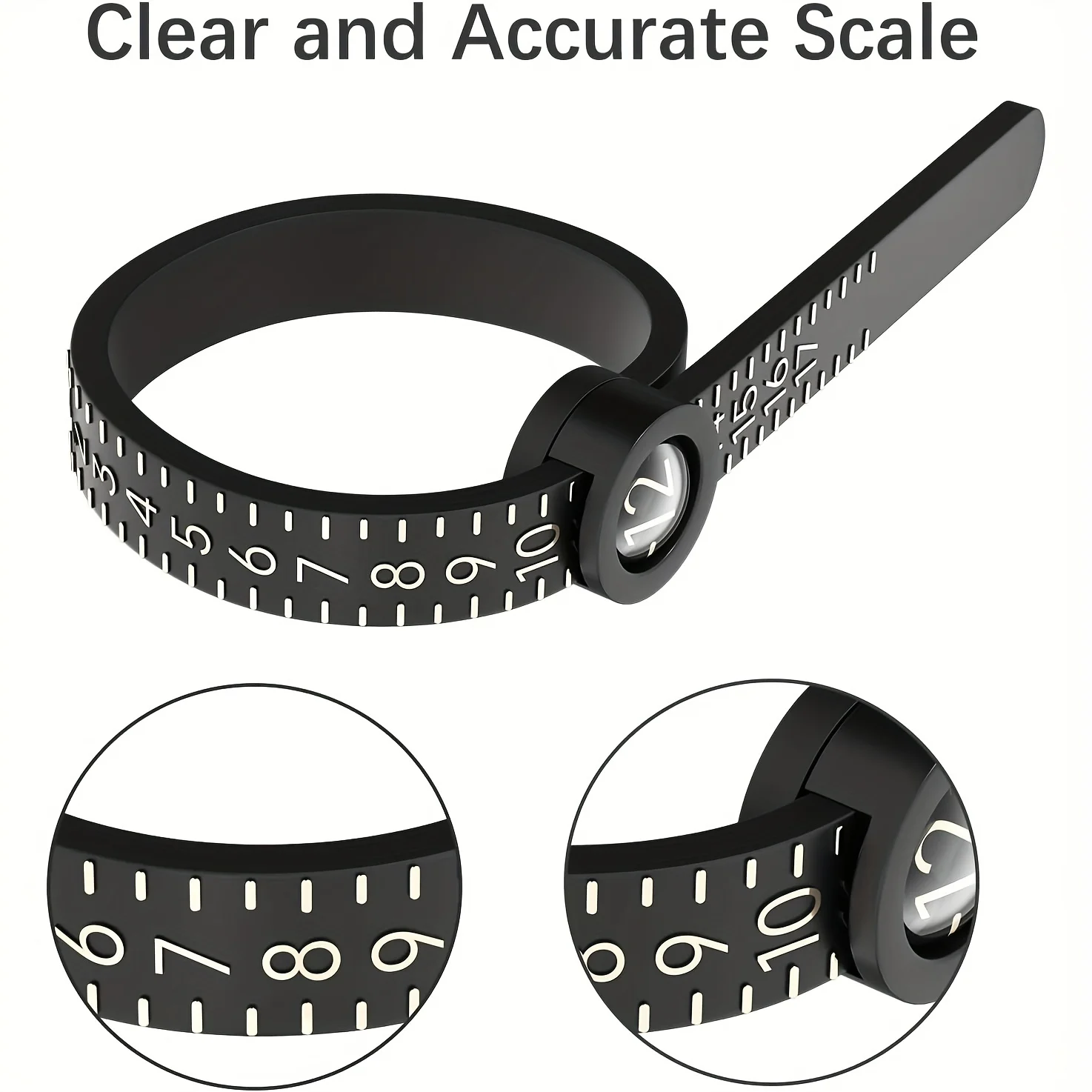 Ring Sizer with Magnifier - US/UK/EU/HK Jewelry Measuring Ruler for Finger Size Ring Size Measuring Tool view 4
