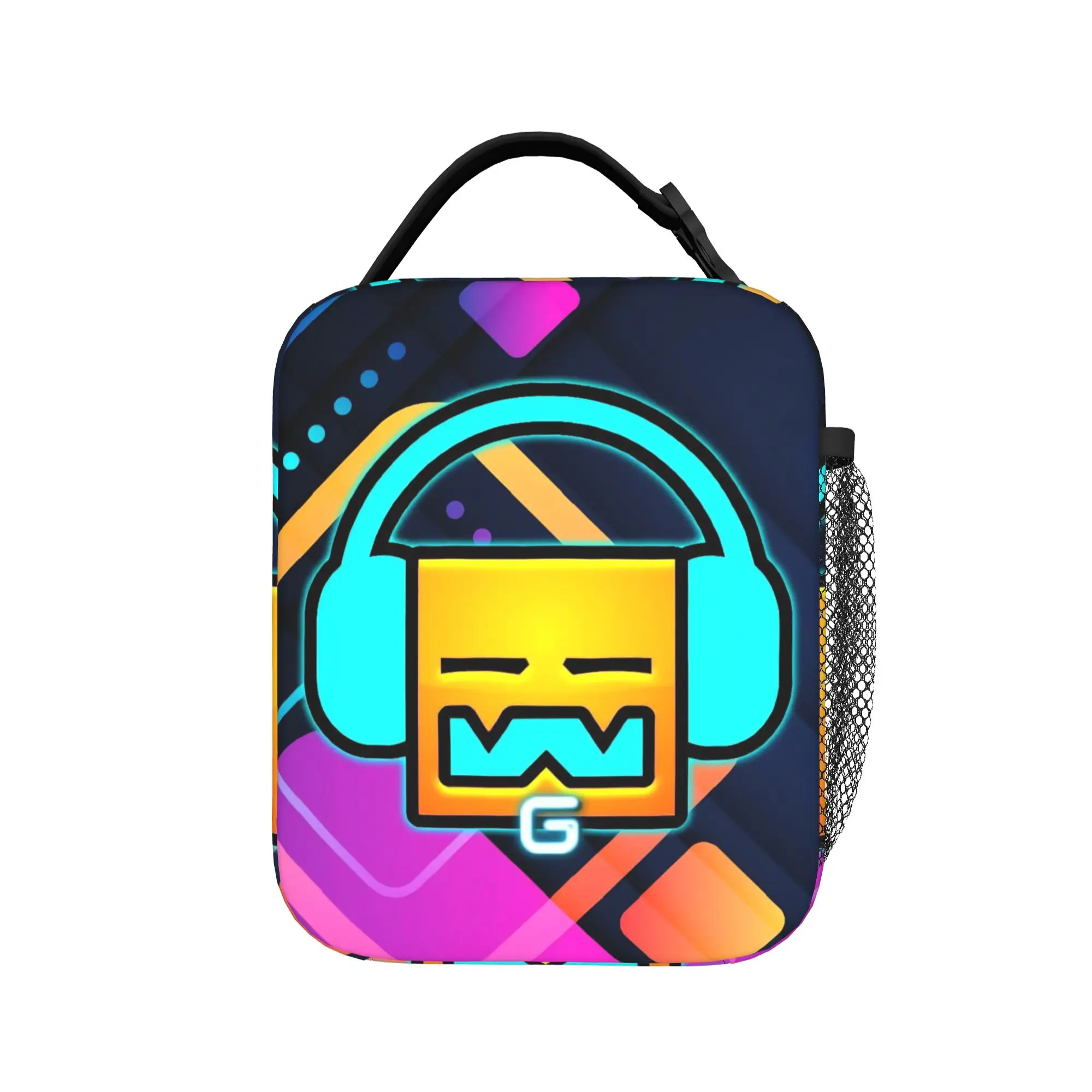 Geometry Dash Games Thermal Insulated Lunch Bags for Travel  Portable Bento Box Men Women Thermal Cooler Lunch Boxes