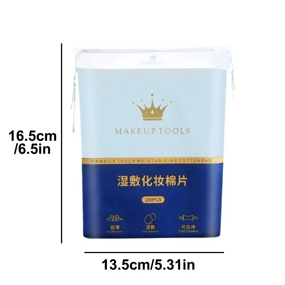200 unids/bolsa almohadillas de algodón húmedo desechables para premaquillaje almohadillas de eliminación de maquillaje transpirables de doble cara máscara herramienta de eliminación de maquillaje de papel