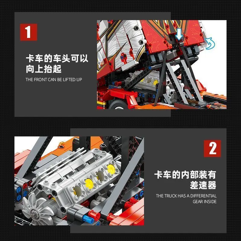 Bloc de construction de camion et de voiture statique JJ9070, Kit de modèle d'assemblage MOC créatif, jouets pour enfants et adultes, cadeaux pour garçons, puzzle d'assemblage