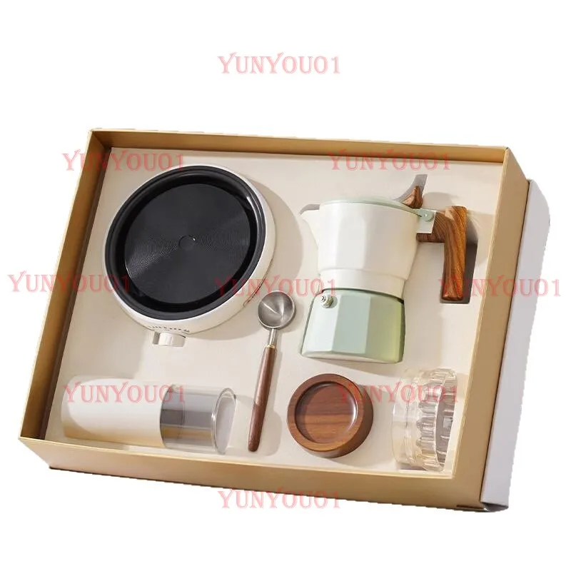 

Double Valve Mocha Pot Set, Coffee Pot Gift Box Set.