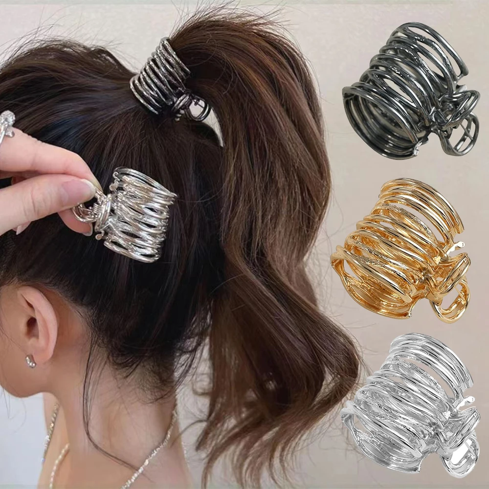 Fashion High Ponytail Hair Claw Simple Irregular Metal Hairpins For Women Girls Styling Tools Hair Accessories Headwear Gifts