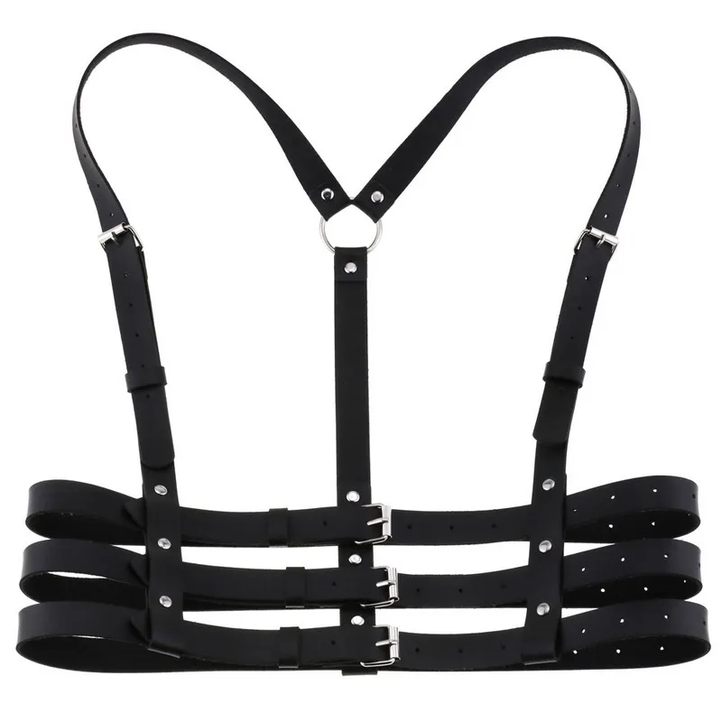 New Belly Chains leather Corset waist body chain strap suit for women leather bodice binding body belt with shoulder straps